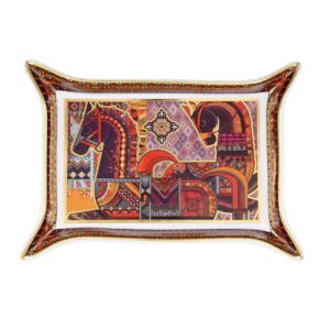 Декоративное плато, ключница, из коллекции "Сивка-Бурка", размер 20х16х2,2см, материал фарфор