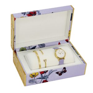 Подарочный набор из коллекции "Бабочки" состоит из наручных часов, браслет орнаментальный, браслет в форме бобочки, подарочная упаковка.