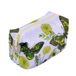 Косметичка с изображением бабочек цвет зеленый, размер: 23х11х12см.