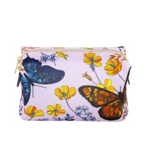 Косметичка с изобраением бабочек цвет оранжевый, размер: 23х11х12см.