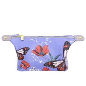 Косметичка с изображением бабочек цвет фиолетовый, 23х11х12см.