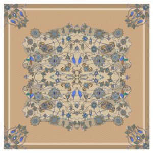 Платок "Украшение", размер 90х90см, цвет золото, 100% шёлк, подарочная упаковка.