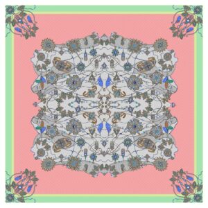 Платок "Украшение", размер 90х90см, цвет розовый, 100% шёлк, подарочная упаковка.