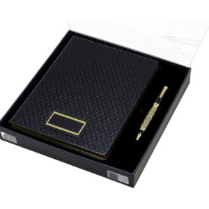 Подарочный набор Орнаментальный : записная книжка, ручка, цвет черный 270х270х40 мм.