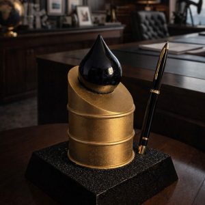 Настольный арт-объект «Нефтяная капля» (подставка для ручек)