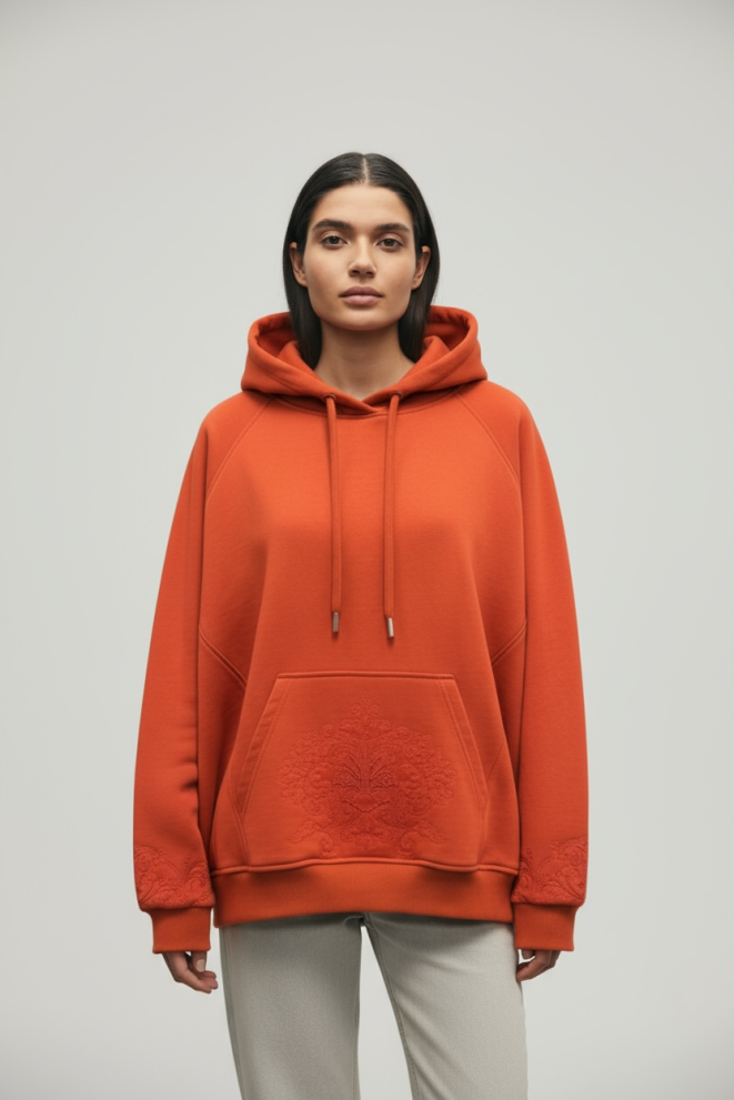 Худи оранжевое «Боярыне» — фото 1