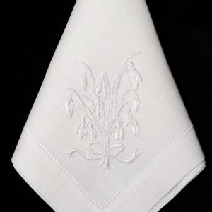 Набор льняных текстильных салфеток ПОДСНЕЖНИКИ