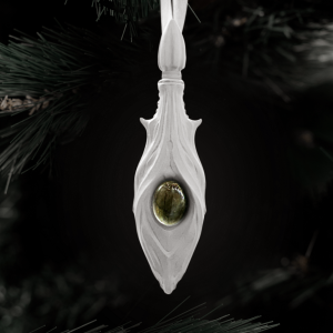 Елочная игрушка с лабрадоритом «Ангел и Демон»