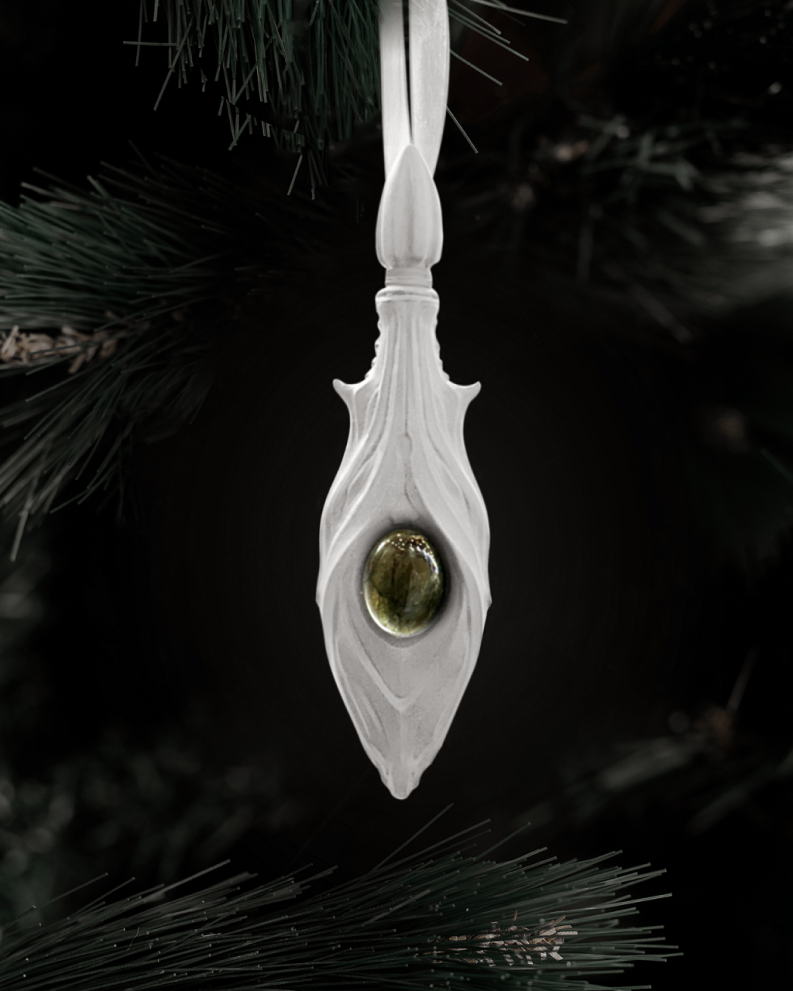 Елочная игрушка с лабрадоритом «Ангел и Демон» — фото 1