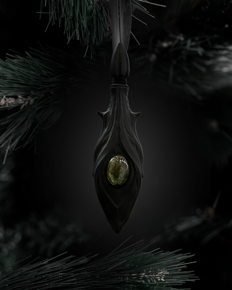 Елочная игрушка с лабрадоритом «Ангел и Демон» — фото 2