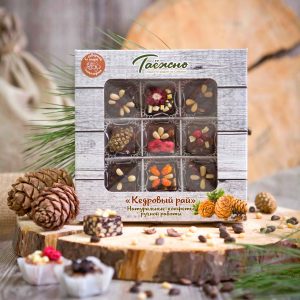Конфеты ручной работы «Кедровый рай» с северной ягодой, шоколадные 153 г «Таёжно»