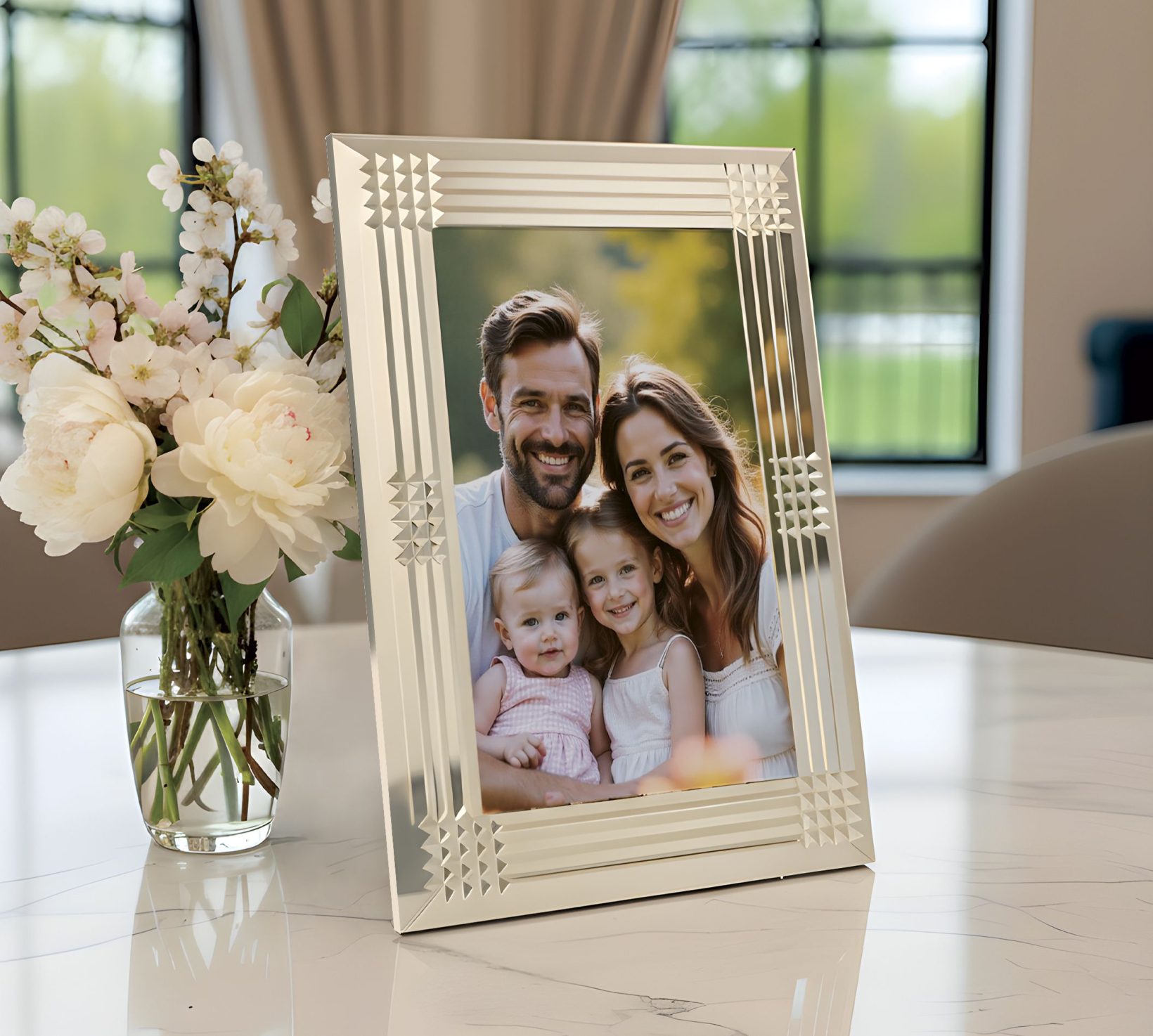 Фото рамка из хрустального стекла с алмазным гранением — фото 1