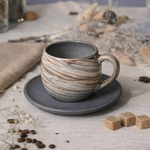 Чайная пара (кружка + блюдце) серия NERIKOMI.