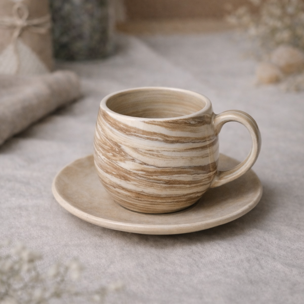 Чайная пара (кружка + блюдце) серия NERIKOMI. — фото 3