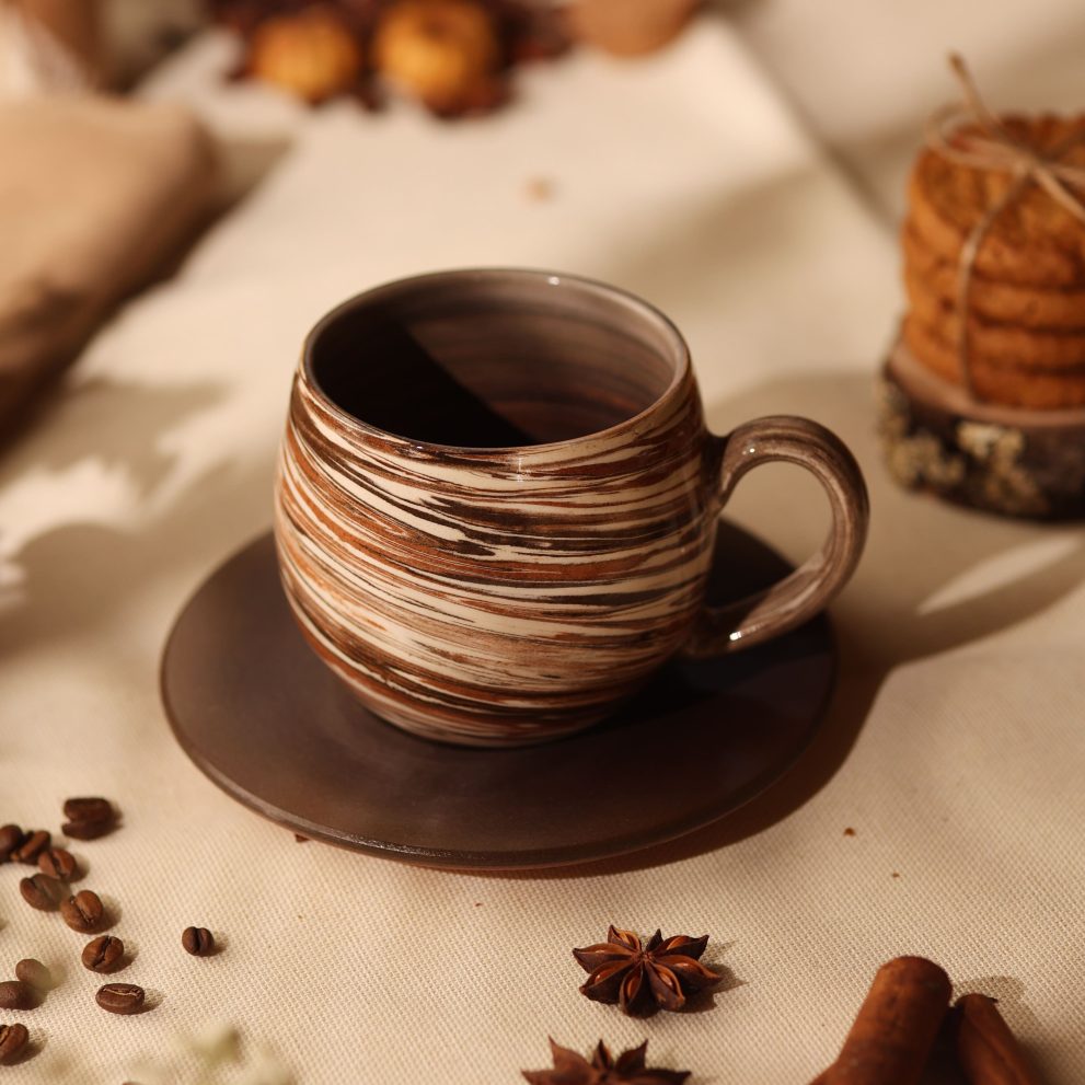 Чайная пара (кружка + блюдце) серия NERIKOMI. — фото 5