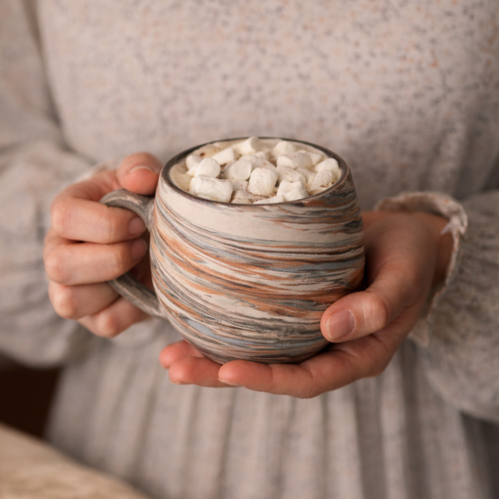 Кружка серия NERIKOMI. Авторская керамика ручной работы — фото 4