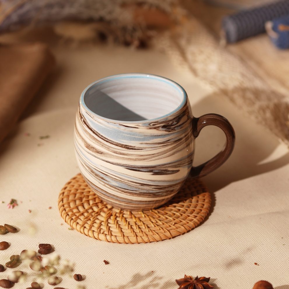 Кружка серия NERIKOMI. Авторская керамика ручной работы — фото 5