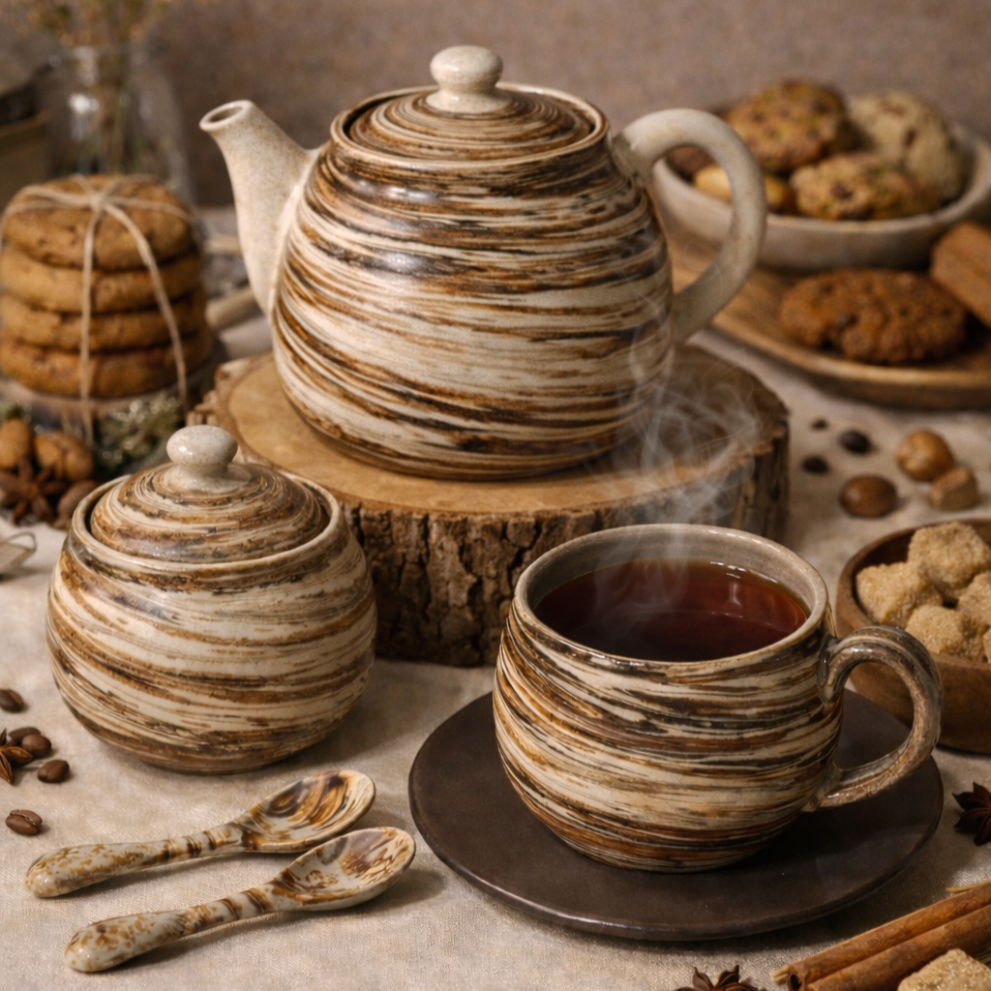 Чайный сет NERIKOMI. Авторская керамика ручной работы. — фото 4