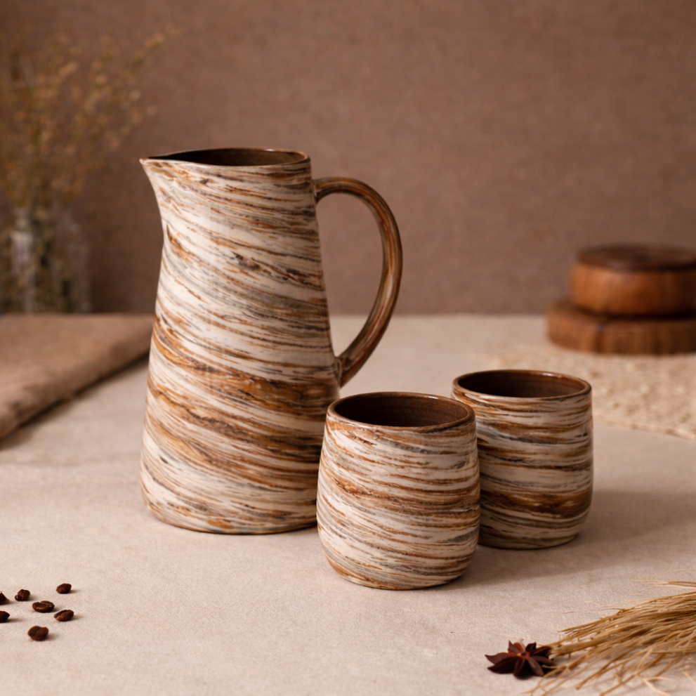 Графин для воды и напитков NERIKOMI. Авторская керамика ручной работы. — фото 3