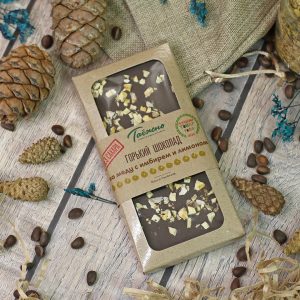 Шоколад горький на меду с имбирем и лимоном 60 г "Таежно"