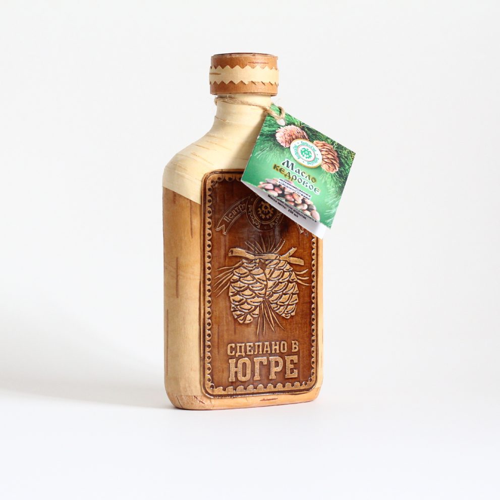 Кедровое масло (берестяная бутылка) 250 мл «КедроРай» — фото 1