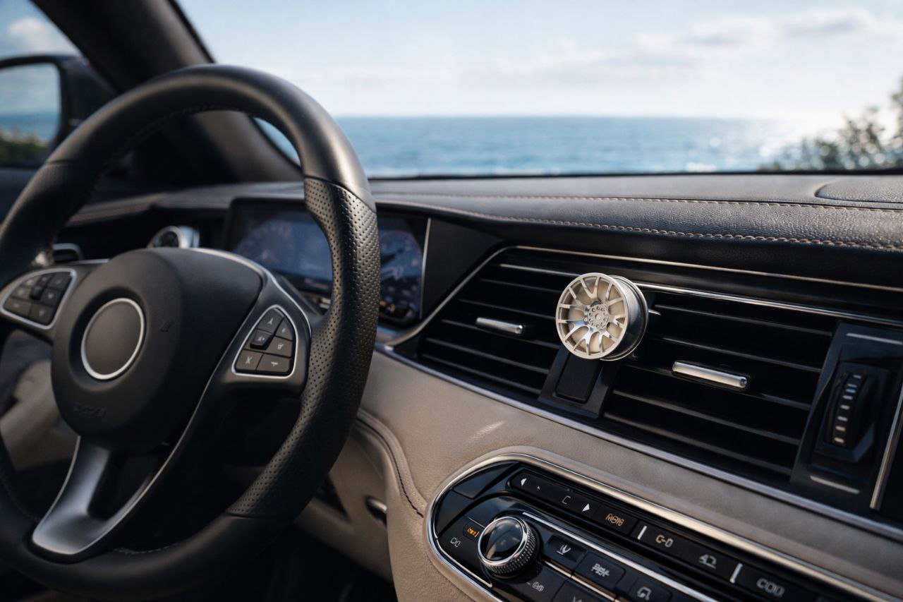 Серебряный арома-диффузор для автомобиля и рабочего стола — фото 1