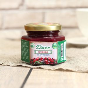 Джем из ягод клюквы со стевией 120г "Кедрорай"