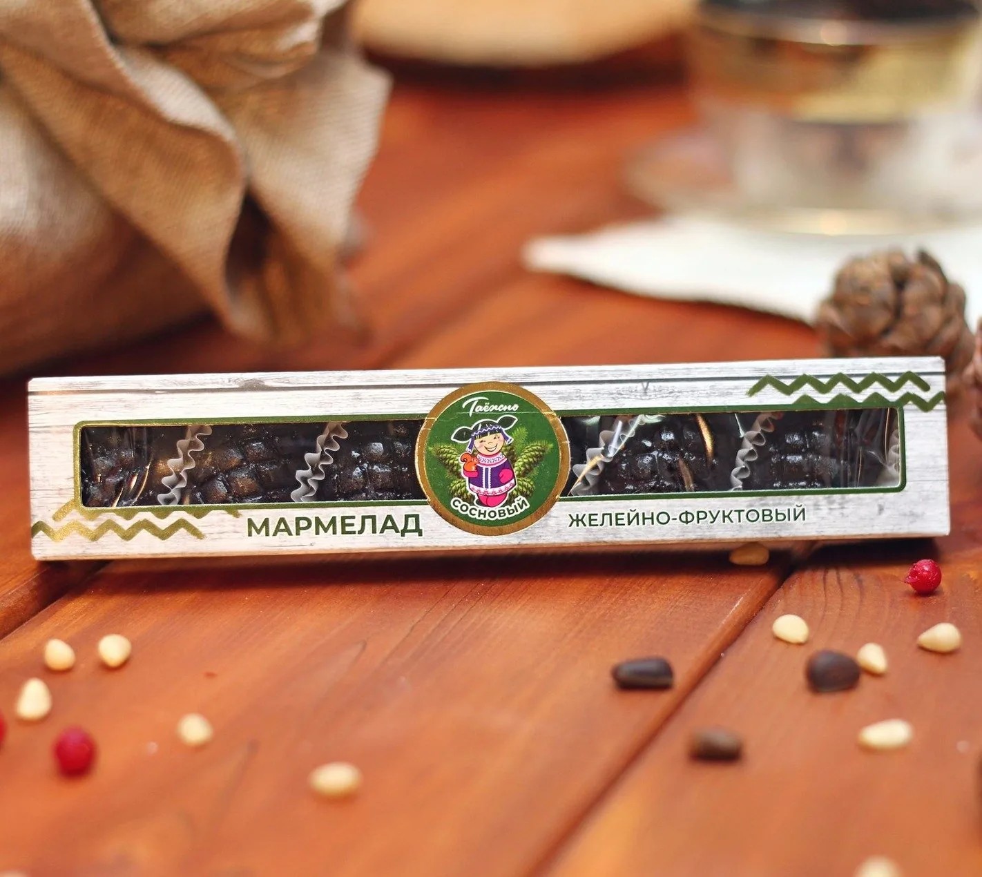 Мармелад желейно-фруктовый сосновый 90г "Таежно" — фото 1