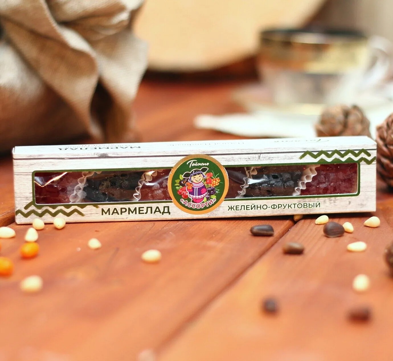 Мармелад желейно-фруктовый Ассорти 90г "Таежно" — фото 1