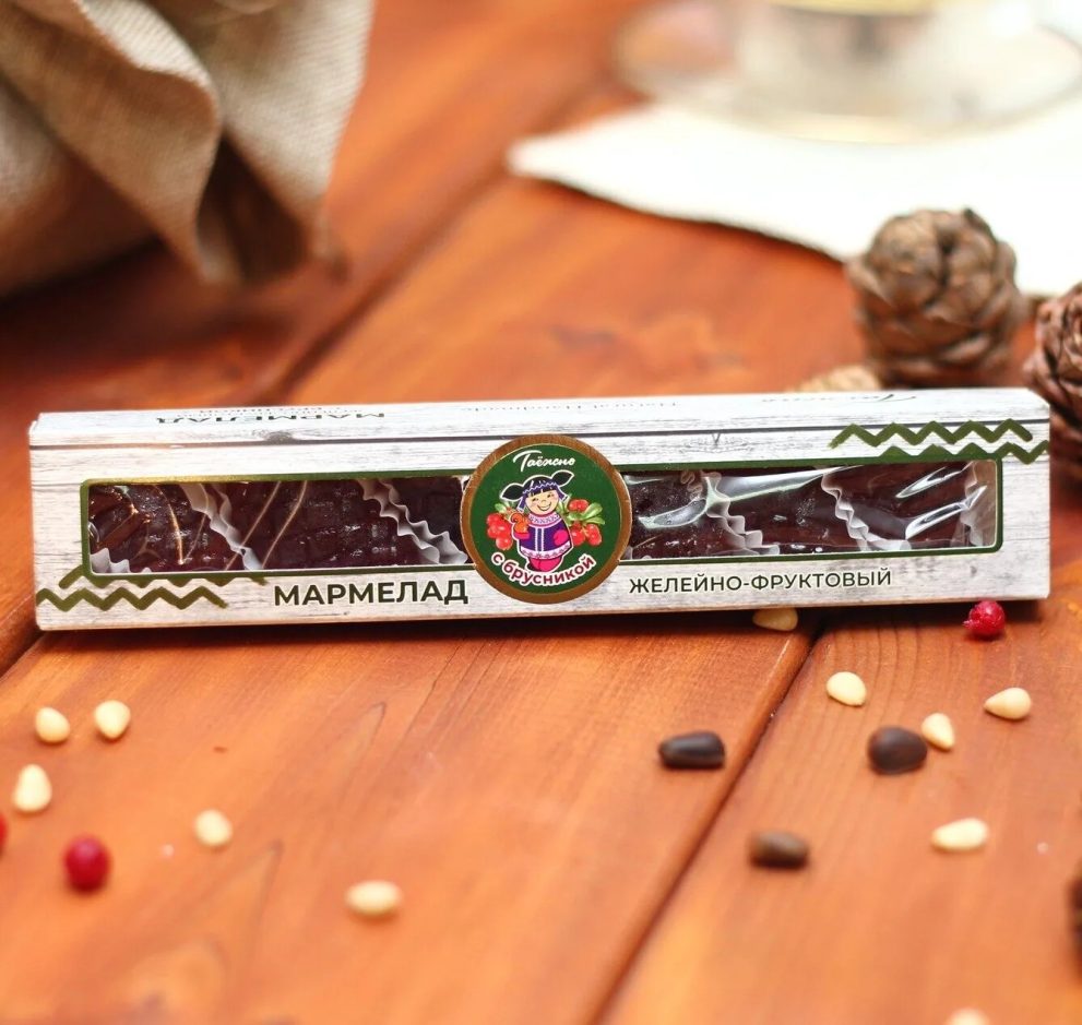 Мармелад желейно-фруктовый с брусникой 90г «Таежно» — фото 1