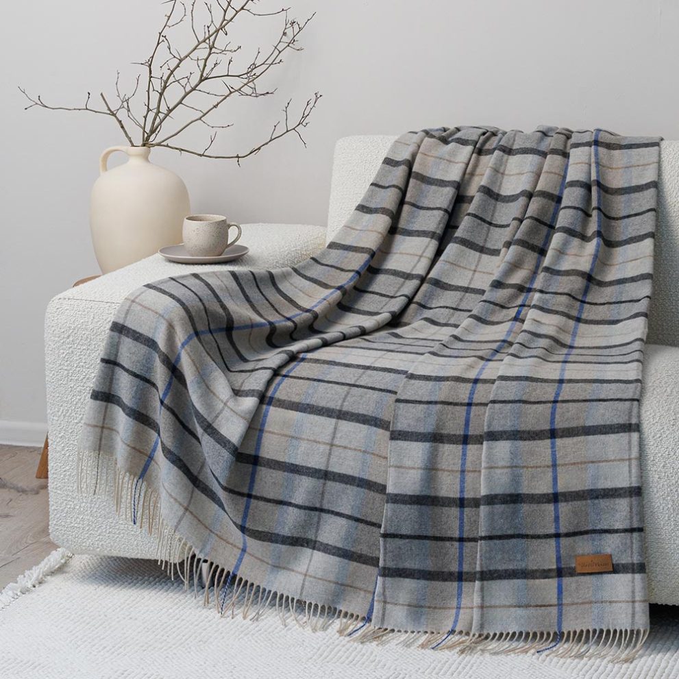 Плед Тревизо серая клетка, цена для розничного покупателя — фото 1