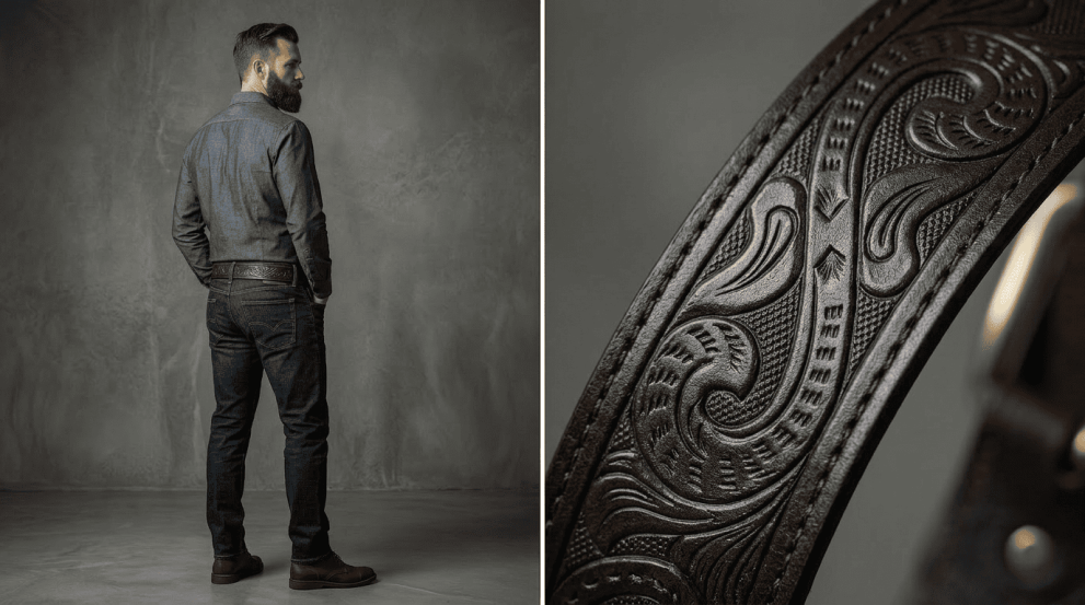 Ремень «Август» натуральная кожа, пряжка латунь — фото 3