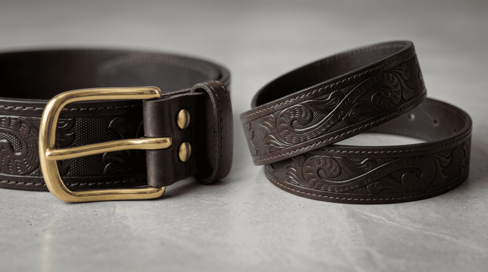 Ремень «Август» натуральная кожа, пряжка латунь — фото 5