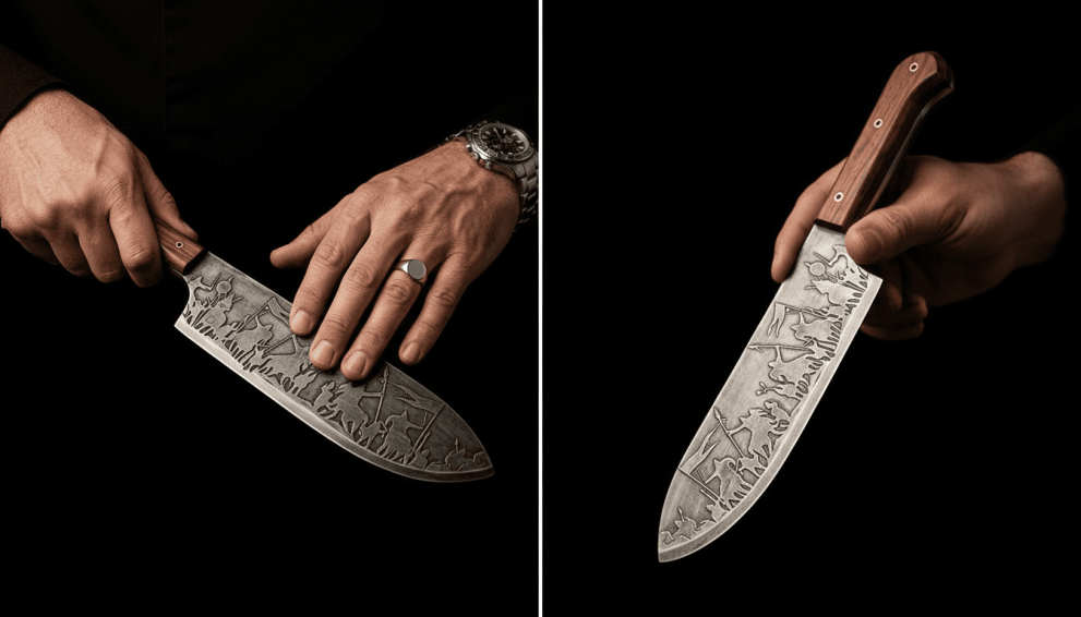 Тесак кованый «Ратник» 39 cм 55 HRC 60г — фото 4