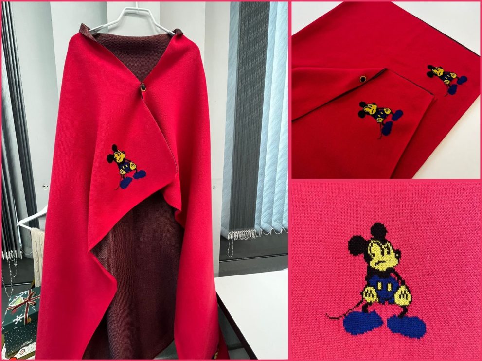 Плед с кожаной кнопкой — фото 1