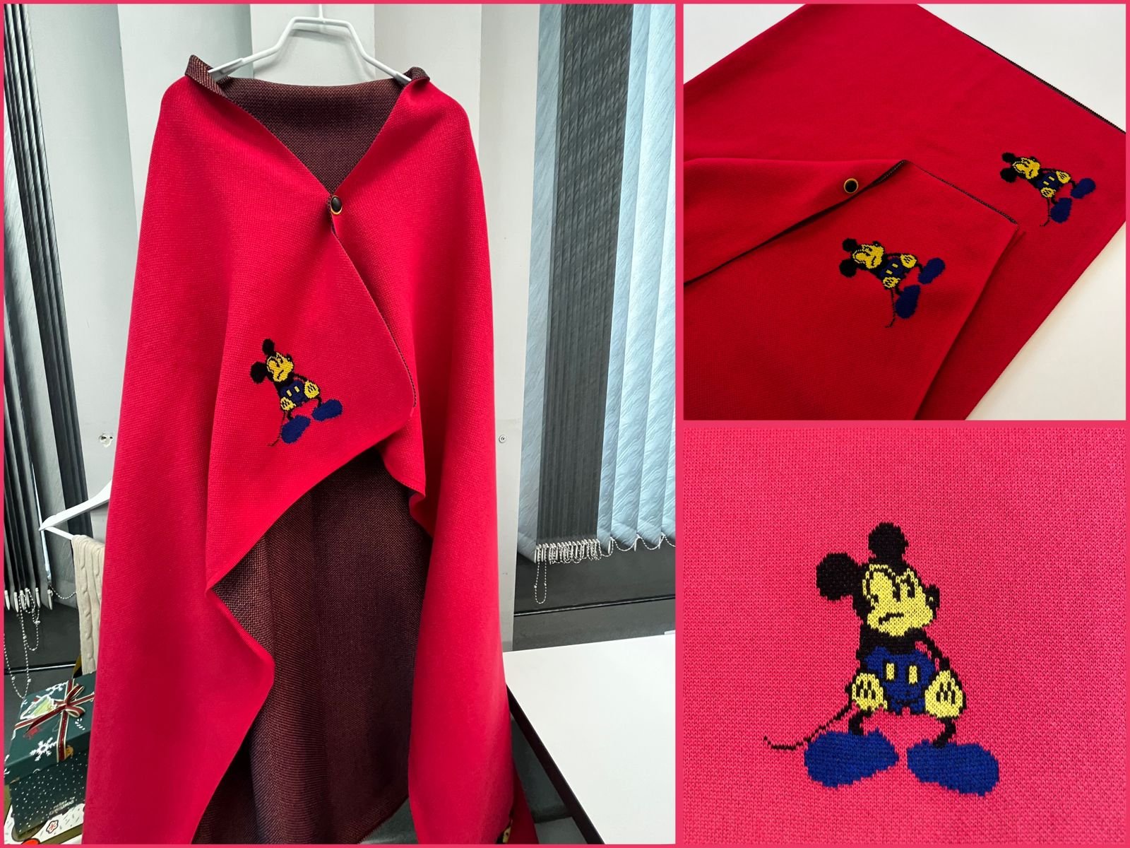 Плед с кожаной кнопкой — фото 1