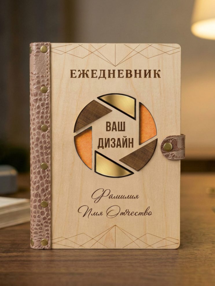 Ежедневник из дерева и кожи — фото 2