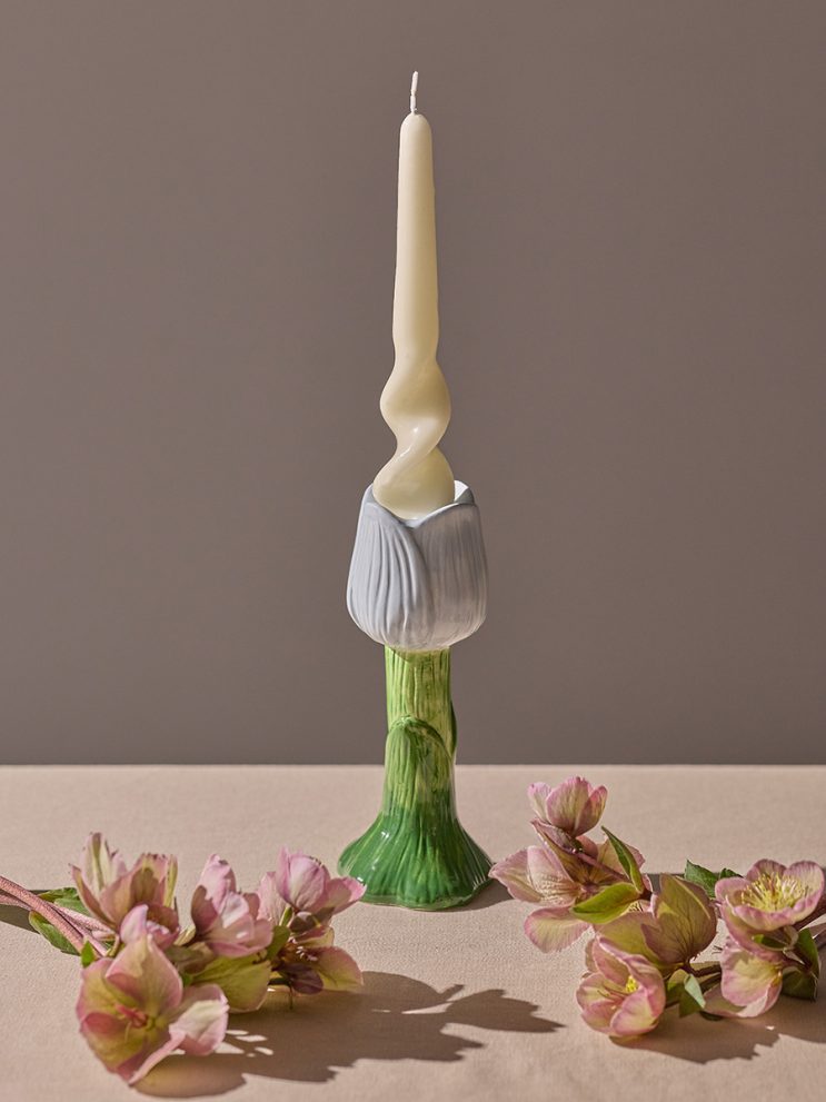 Подсвечник Floret голубого цвета из коллекции Blossom, 20 см — фото 3