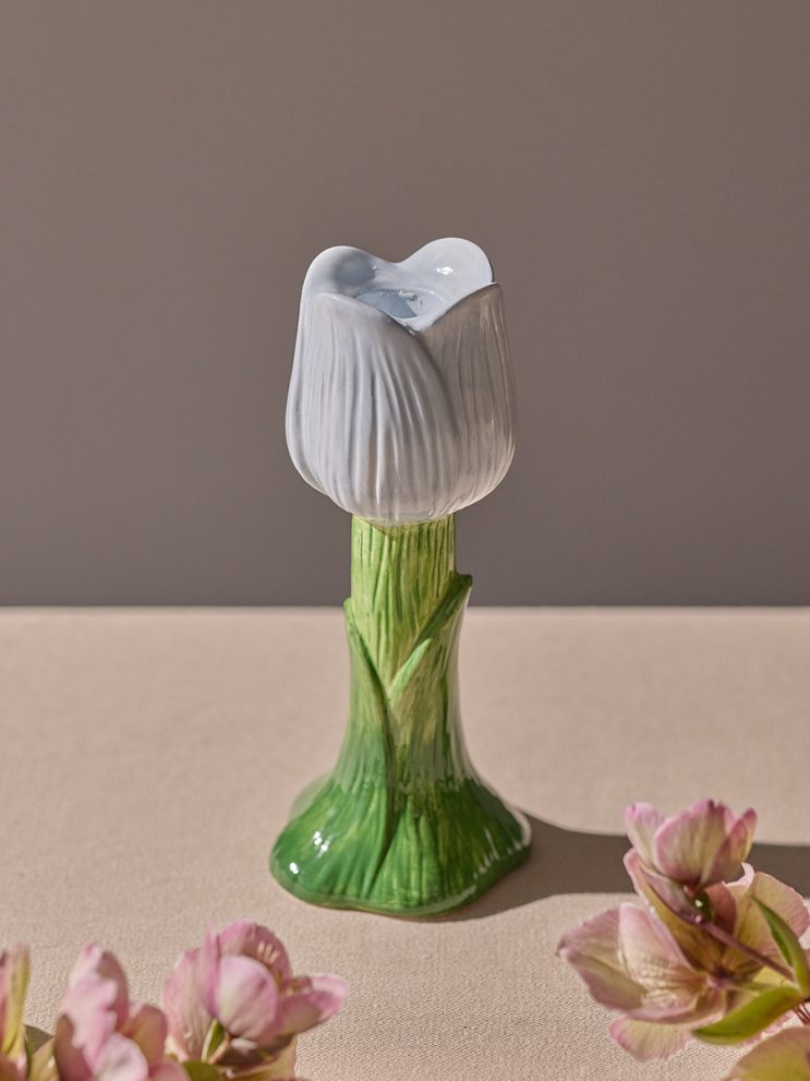 Подсвечник Floret голубого цвета из коллекции Blossom, 20 см — фото 4