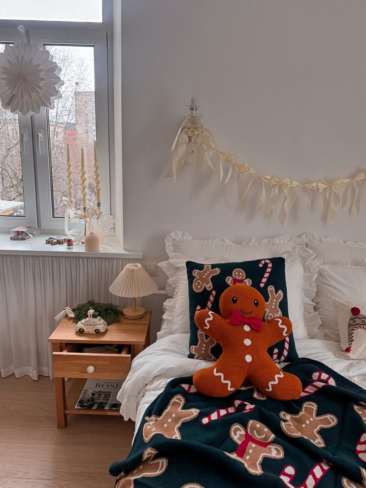 Плед из хлопка с новогодним рисунком Gingerman из коллекции New Year Essential, 130×180 см — фото 5