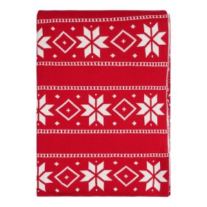 Плед из хлопка с новогодним рисунком Frostwork из коллекции New Year Essential, 130x180 см