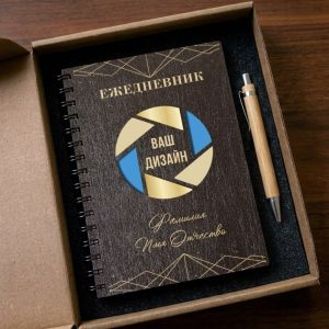Блокнот из дерева с ручкой/ палисандр