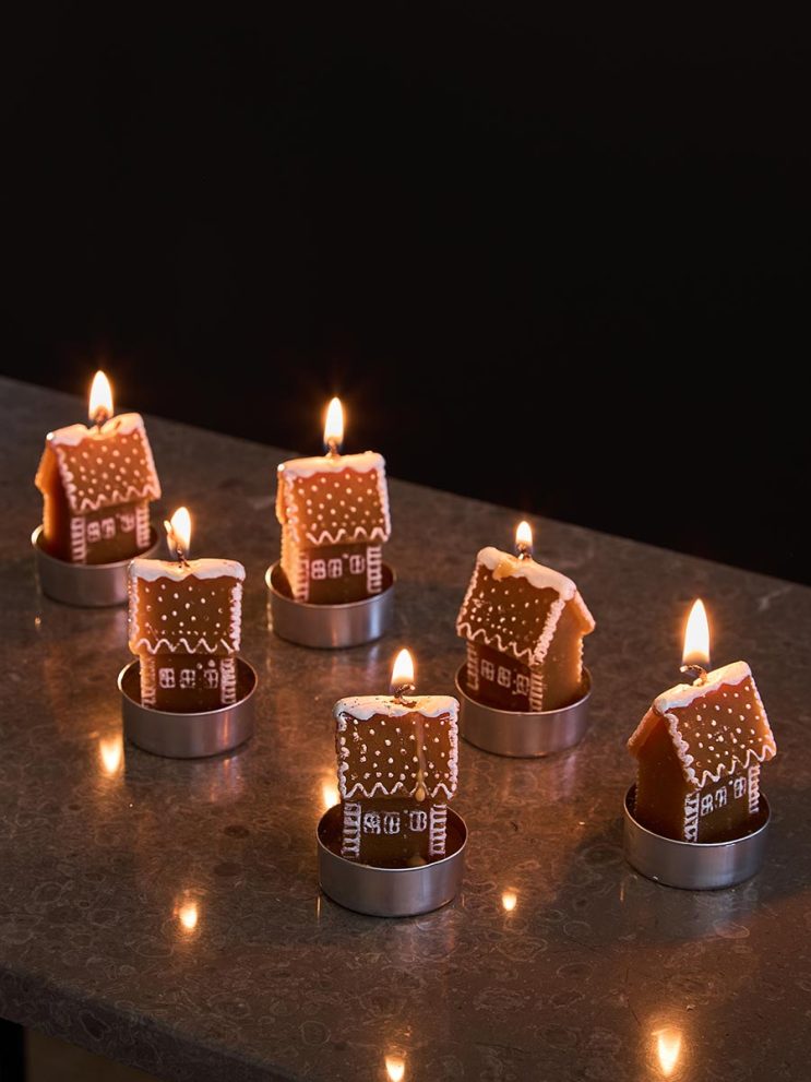 Набор декоративных свечей Gingerbread houses из коллекции New Year Essential, 6 шт. — фото 4