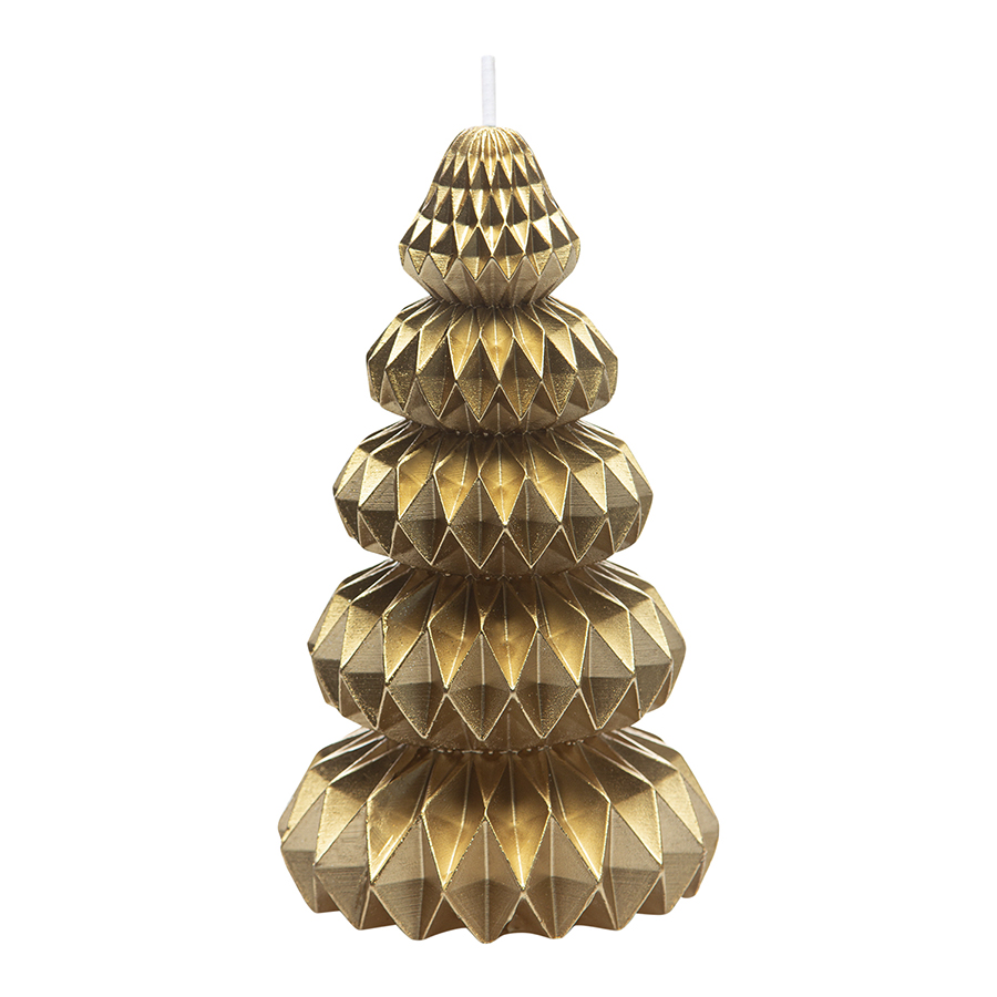 Свеча декоративная Origami золотого цвета из коллекции New Year Essential, 19 см — фото 1