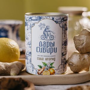 Премиальный чай в тубусе с чагой, лимоном и имбирем